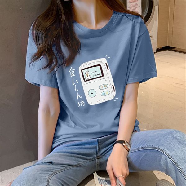 

short-sleeved women's 2020 loose half-sleeved ins fashionable t-shirt large size t-shirt summer cotton tie, White