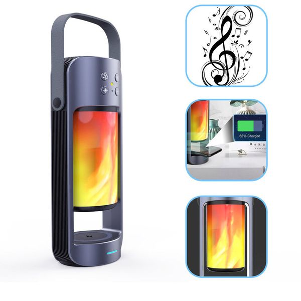 

brelong usb portable electric belt bluetooth audio flame lamp supports 10w wireless night light