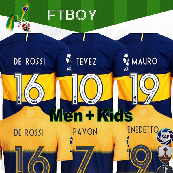 

19 20 boca juniors soccer jersey home away 2019 boca juniors gago osvaldo carlitos perez de rossi tevez pavon jrs sports football shirt mens, Black;yellow