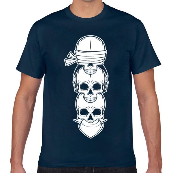 

t shirt men deaf dumb blind skulls punk or goth fit inscriptions geek print male tshirt xxx, White;black