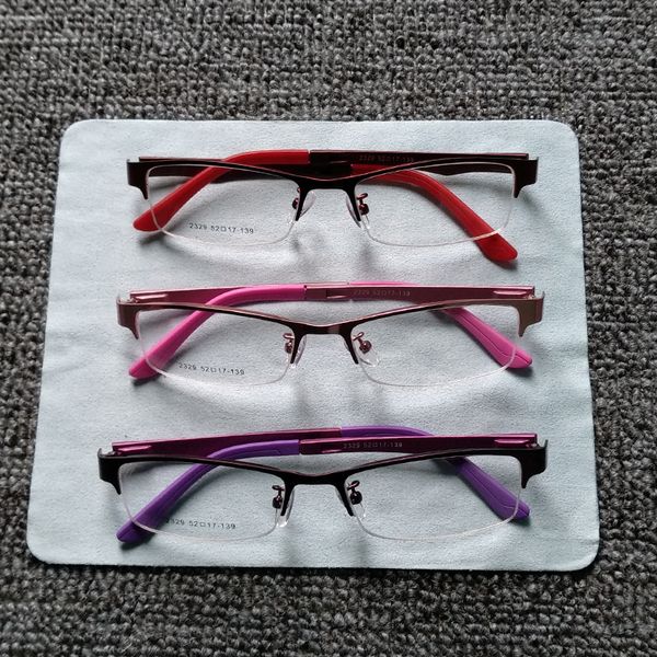 

new arrival men women metal alloy glasses frame ultra-light frames half rim optical eyeglass frame colorful eyewear tr legs, Black