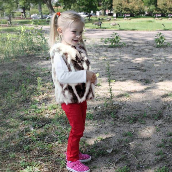 

arloneet девочка пушистый жилет малышей дети baby girl зимы теплые одежды искусственного меха жилет толстые пальто outwear l1024, Blue