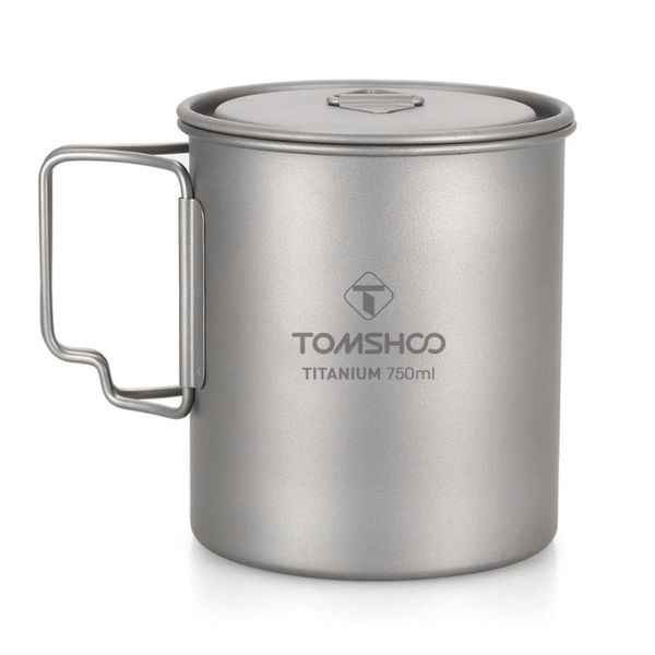 

tomshoo 750ml ultralight titanium cup cookware outdoor portable water cup mug tableware cooking pot titanium pot camping picnic