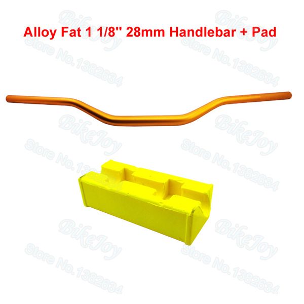 

aluminum 6061 alloy fat bar handlebar 28mm gold 1 1/8" w bar pad for ssr pit dirt bike atv quad buggy go kart motocross moped