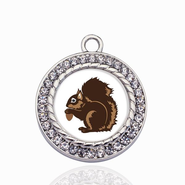 

squirrel circle charm charms diy jewelry necklace/bracelets/choker making handmade, Bronze;silver