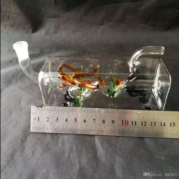 Horizontale Röhre Farbe Drachen Wasser Rauch Glas Glas Bongs Zubehör, Glas Rauchpfeifen bunte Mini-Mehrfarben Handpfeifen Best Spoo