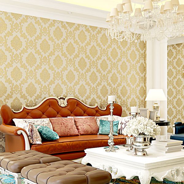 

self-adhesive embossed non-woven wallpaper 3d european damas wallpaper home improvement bedroom dormitory sofa tv back