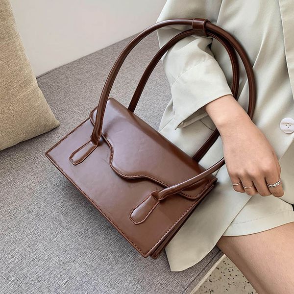 

simple solid color pu leather shoulder bags for women 2020 handbags and purses female hand bag totes