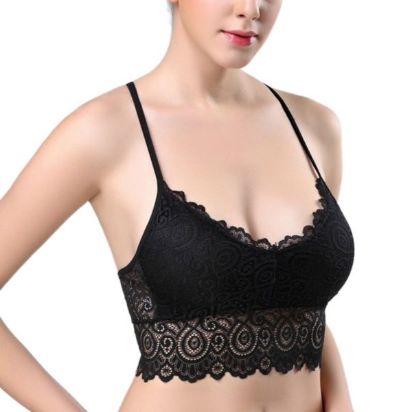 

sport bra modal back lace sport bra large size one-piece vest wrapped chest removable chest pad, White;black