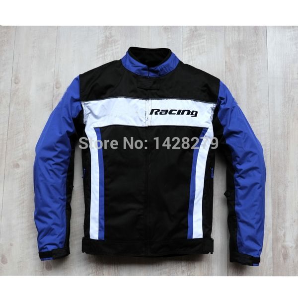 

blue red motorcycle jacket oxford cloth with cotton lining and 5 protectors men's winter autum riding jacket