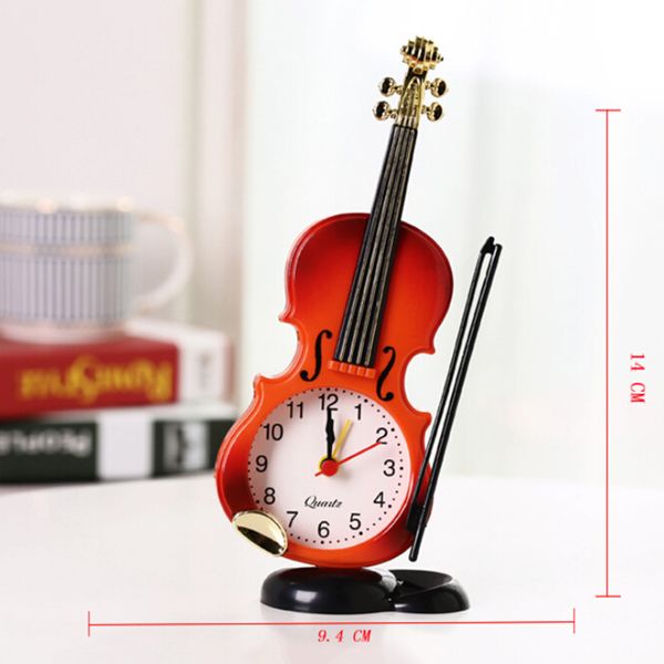 

instrument table clock violin gift living room bedroom decor alarm clock stand