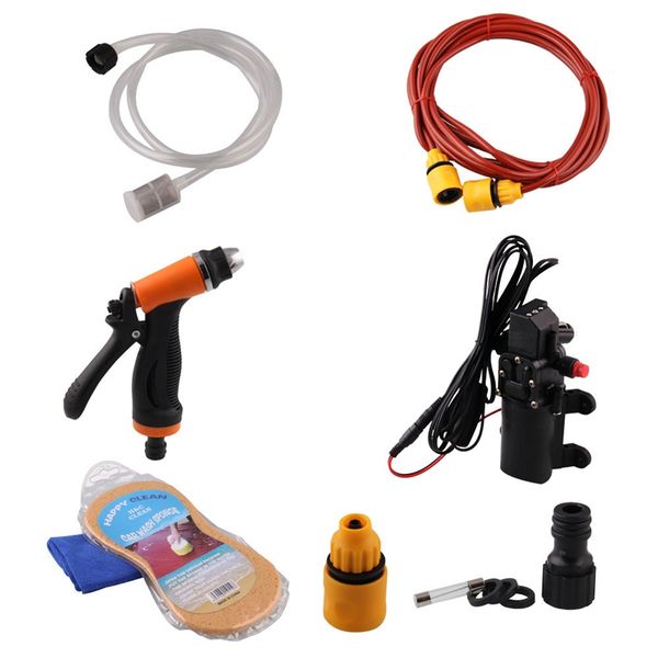 

portable 12v jet spray car wash washer tool high pressure electric water pump kit auto wash maintenance tool accessories