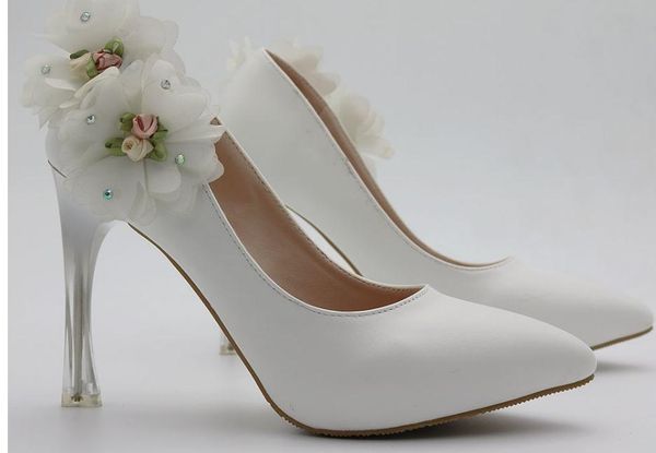 

women's shoes in spring and autumn high fine heel pointed end flower@asd327, Black
