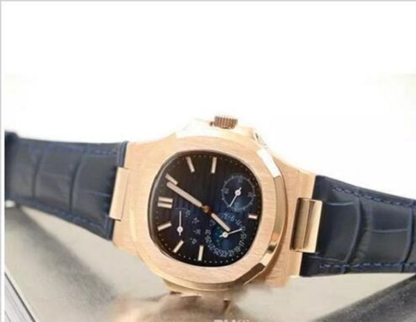 

seller watches limited edition nautilus automatic mechanical blue dial leather band transparent back watch for men 68547, Slivery;brown