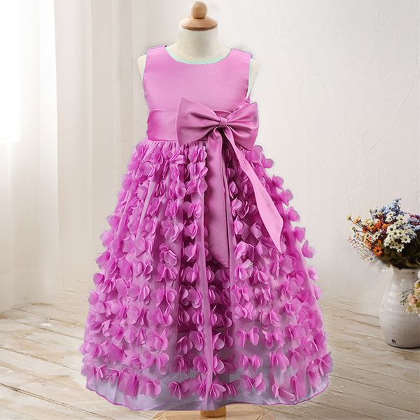 

backlakegirls 2019 tulle sleeveless a line floor length flower girl dress sashes 3d flower round neck zipper back, Red;yellow