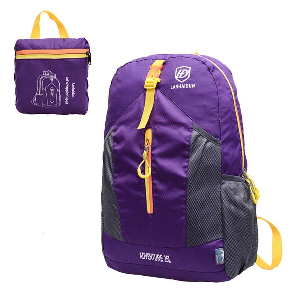 

25l foldable backpack portable handbags ultralight bright for women gym travel shopping bags men's lapjogging sport bags