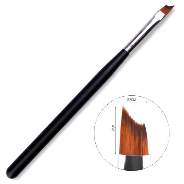 

french tip black handle half moon shape acrylic painting drawing nail brush pen manicure nail art tool, Yellow