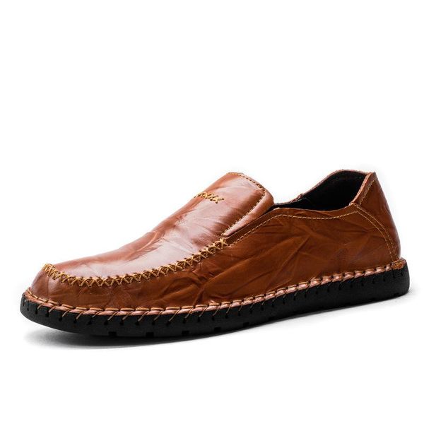

brand fashion men shoes leather black men leather shoes casual man flats shoes slip on men loafers plus size 38-47