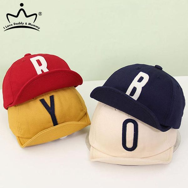 

solid color letter baby cap spring summer cotton infant boy girl baseball cap kids casual adjustable sun hat mwrga, Yellow