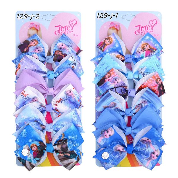 

4,5-дюймовый шпилька jojo льда и снега серии европейских и американских лук шпилька милые детские аксессуары для волос головной убор 129-j, Slivery;white