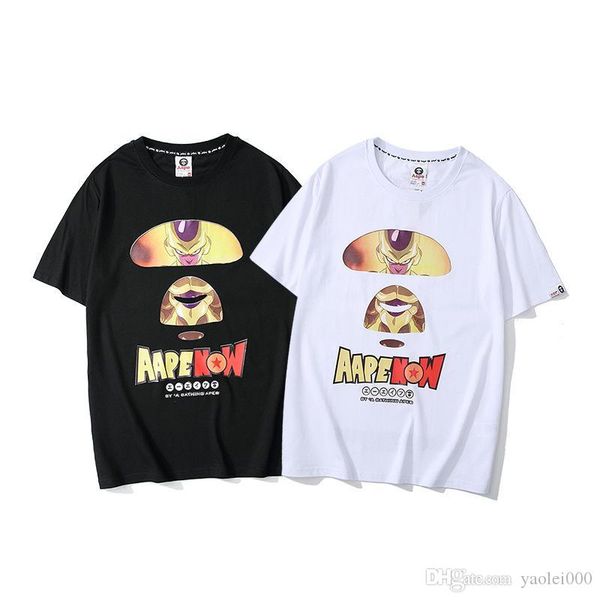 

роскошные мужские t рубашка дизайнер короткий рукав новый горячий прилив бренд широкий досуг дракон мяч укун печать хип-хоп пара половина ру, White;black