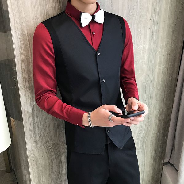 camisa con chaleco hombre