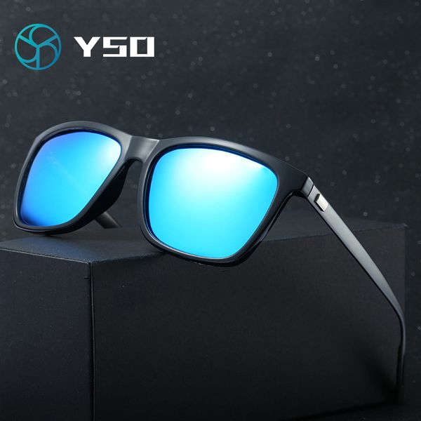 

yso men polarized sunglasses aluminum magnesium sun glasses driving glasses rectangle shades for men uv400, White;black