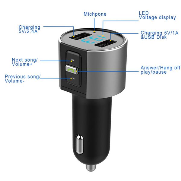 

2019 Высокое качество C26S автомобильный адаптер Bluetooth Беспроводной автомобильный Blu