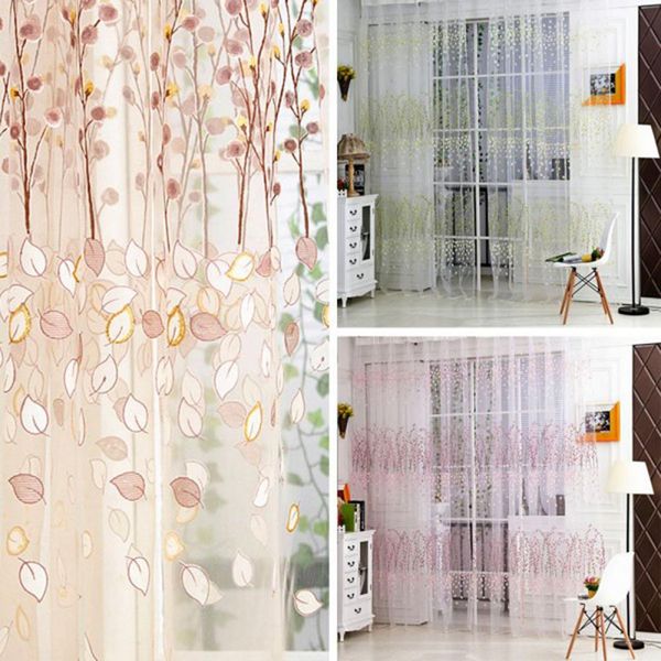 

1pc 1x2m rustic wintersweet print window curtain panel bedroom nursery decoration