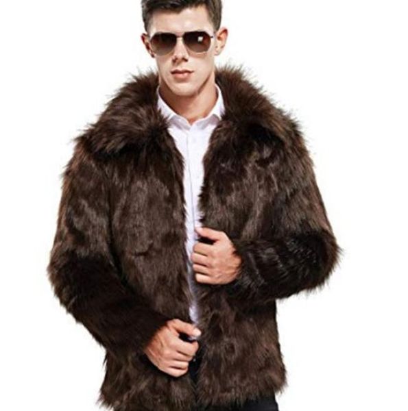 

autumn short faux mink leather jacket mens winter thicken warm fur leather coat men slim jackets jaqueta de couro fashion b54, Black
