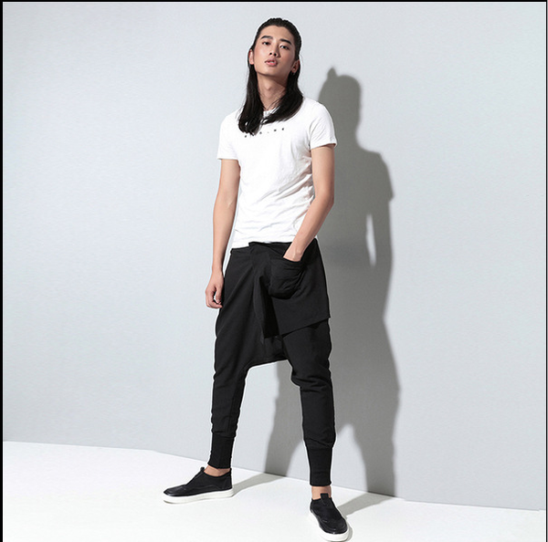 

trendy men's feet harem pants korean men's casual pants hip-hop hip-hop tide 1200, Blue