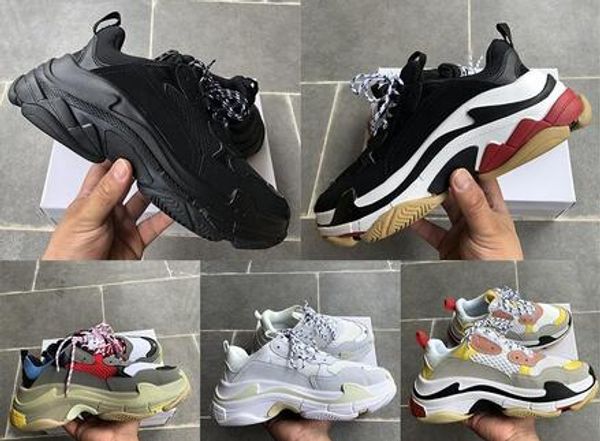 

factory direct paris luxury triple-s casual shoes mens womens track triple black white gym red grey platform lovers designer shoes sneakers