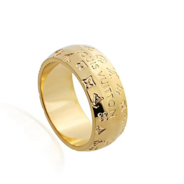

Fa hion pari de igner ring v letter tainle teel gold plated ring for women 039 and men loui hip hop ring jewelry
