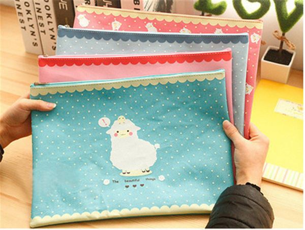 

oxford fabric a4 zipper bags cartoon creative folder large size drawer organizers file holder portfolio office school supplies