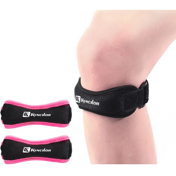 

1 pair patella tendon brace knee sports support strap belt pain relief guard #2l29, Black;gray