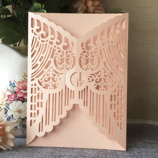 

50pcs / серия luxury 3d дизайн свадебные приглашения карты envelop engagements брак приглашения карты благословение подарочные карты валенти, Black