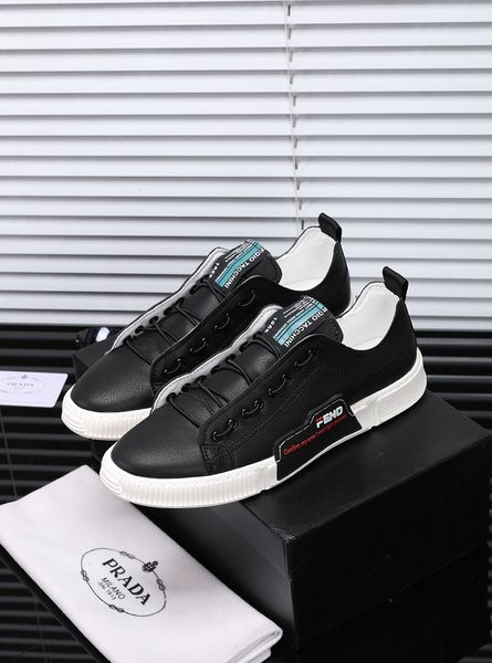 

new style luxury men's casual sports shoes fashion design brand platform lace-up men's shoes classic retro black and white two col