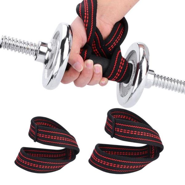 

soft nylon fitness safety figure 8 weight lifting straps wrist support gym training support hand protective sleeves