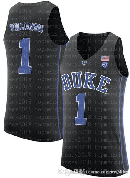 

ncaa rj barrett 1 zion williamson jersey 2 cameron reddish kyrie mens irving university basketball jerseys embroidery logos 98, Black
