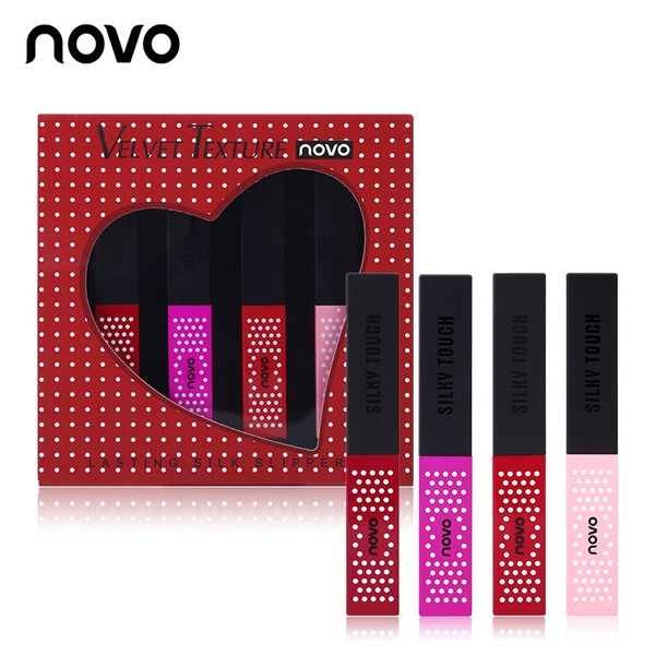 

4pcs/lot lipstick set matte velvet lip stick waterproof long lasting nutritious lip cosmetic red tint nude batom makeup lot