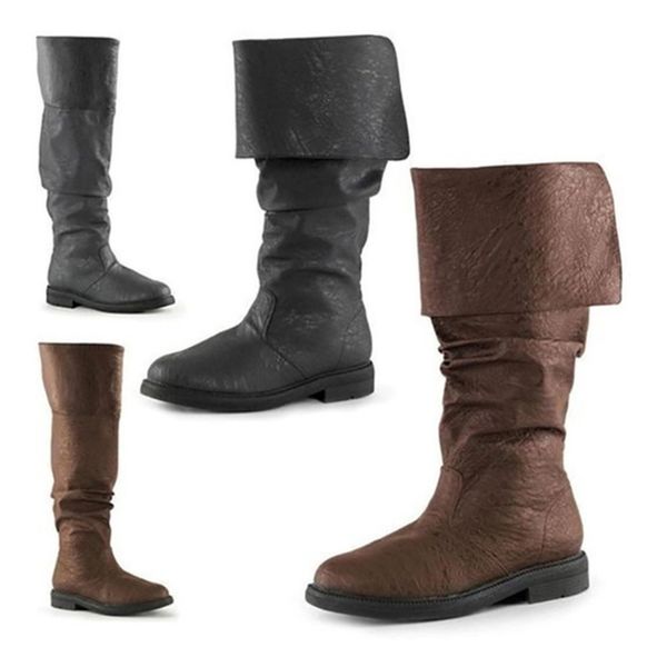 

shoes woman retro pleated casual boots solid autumn ladies leather boots sapato feminino nb252, Black