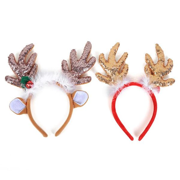 

christmas headband sequin snowflakes big antlers shape christmas head ornaments accessories party decorations