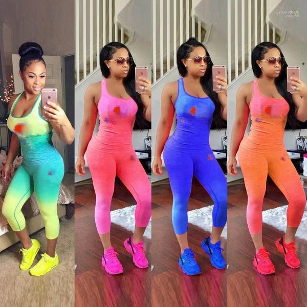 

womens sports tracksuits vest pants 2pcs clothing suits skinny summer fashion suits vestidoes big c, Gray