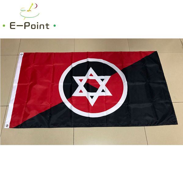 Drapeau de l'anarchisme juif 3*5 pieds (90cm x 150cm), bannière en Polyester, décoration volante, drapeau de jardin de maison, cadeaux de fête