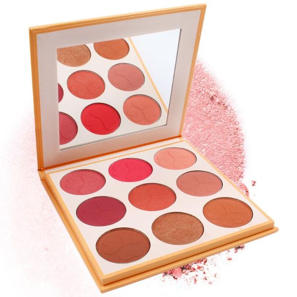 

freshme makeup blush palette professional 9 colors eyeshadow powder waterproof peach blusher colorete bronzer contour cosmetic