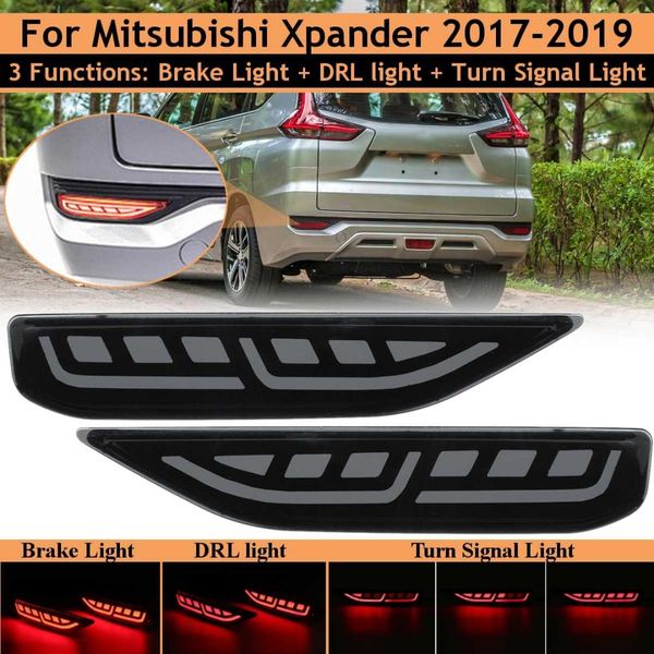 

smoke lens rear bumper reflector light for mitsubishi xpander 20117 2018 2019 car tail light brake flow sigal lamp accessories