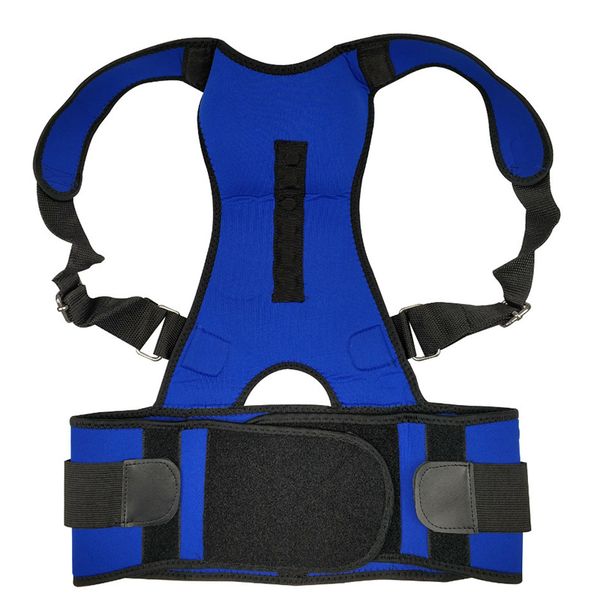 

adjustable back posture corrector magnetic therapy posture corrector brace magnetic shoulder back brace support belt comfortable, Black;blue