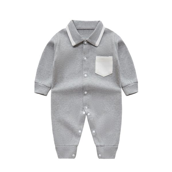 

spring and autumn baby clothing 2019 infant new long-sleeved clothes baby casual lapel out jumpsuit, Blue