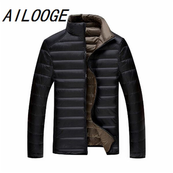 

5xl 6xl 7xl 90%white duck down jacket winter warm jacket coat men's thin ultralight down jackets men outwear coats, Black