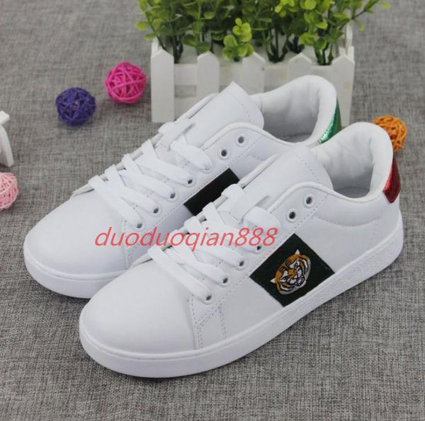 

2018. Ace вышивки Малый Bee Повседневный плоские туфли для мужчин Женщины Low Cut Белый Че